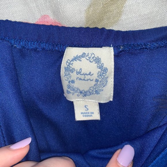 Blue Rain Romper (Francesca's) Blue - Picture 2 of 5